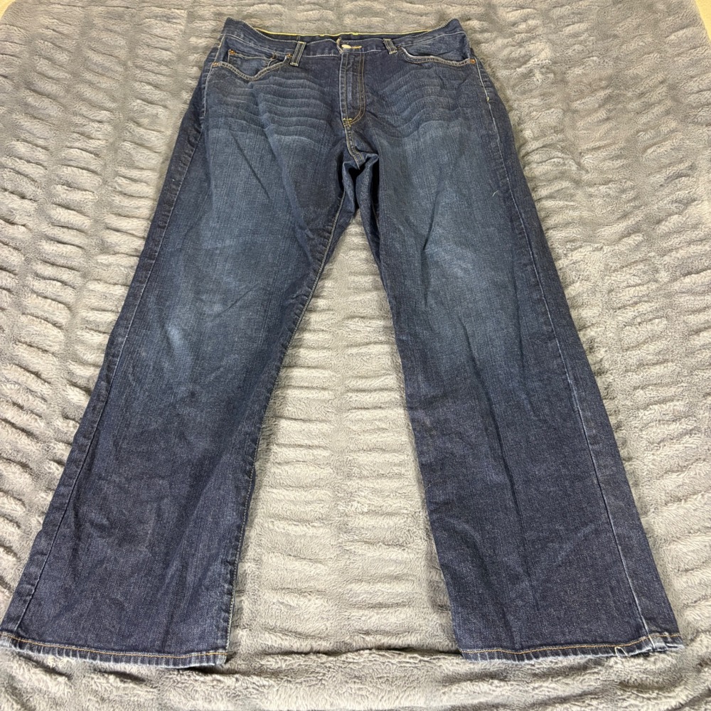 Lucky Brand Classic Fit Jeans Mens 34 Short Dark Wash Blue Stretch Denim AT424